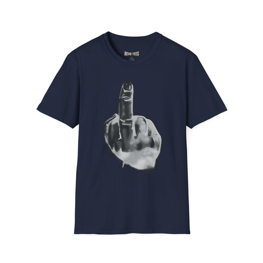 Revotees Graphic Grayscale Middle Finger Design T-Shirt - alternate view 2