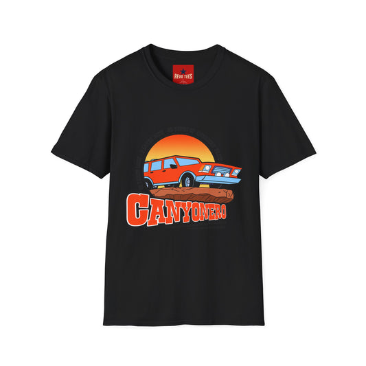 Revotees Classic Station Wagon Simpsons Sunset Camping Vintage Car Graphic T-Shirt - alternate view 2
