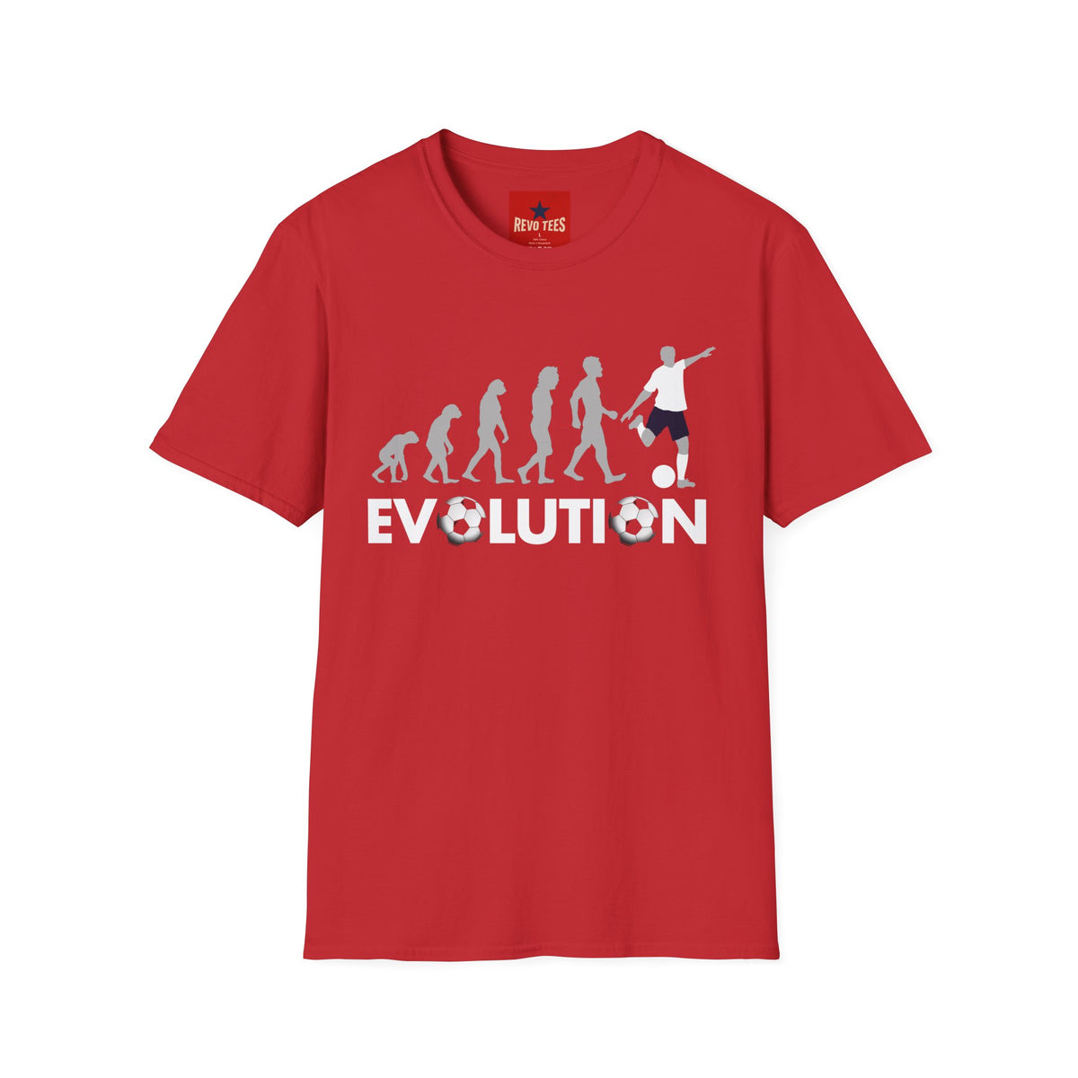 Revotees Soccer Evolution Football Player Evolution Graphic T-Shirt - alternate view 7