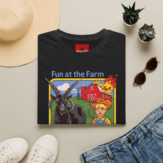 Revotees Fun at the Farm Vintage Barn Goat Graphic T-Shirt - alternate view 2