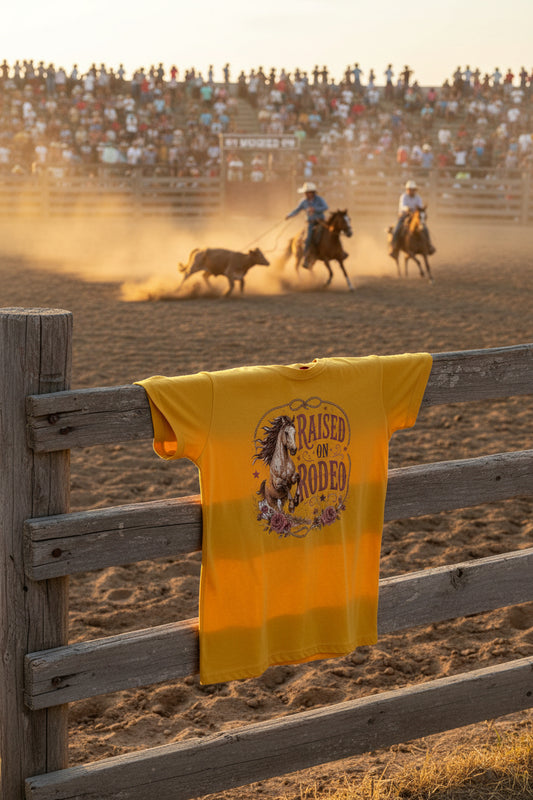 Revotees Raised on Rodeo Womens Vintage Horse Graphic Shirt T-Shirt