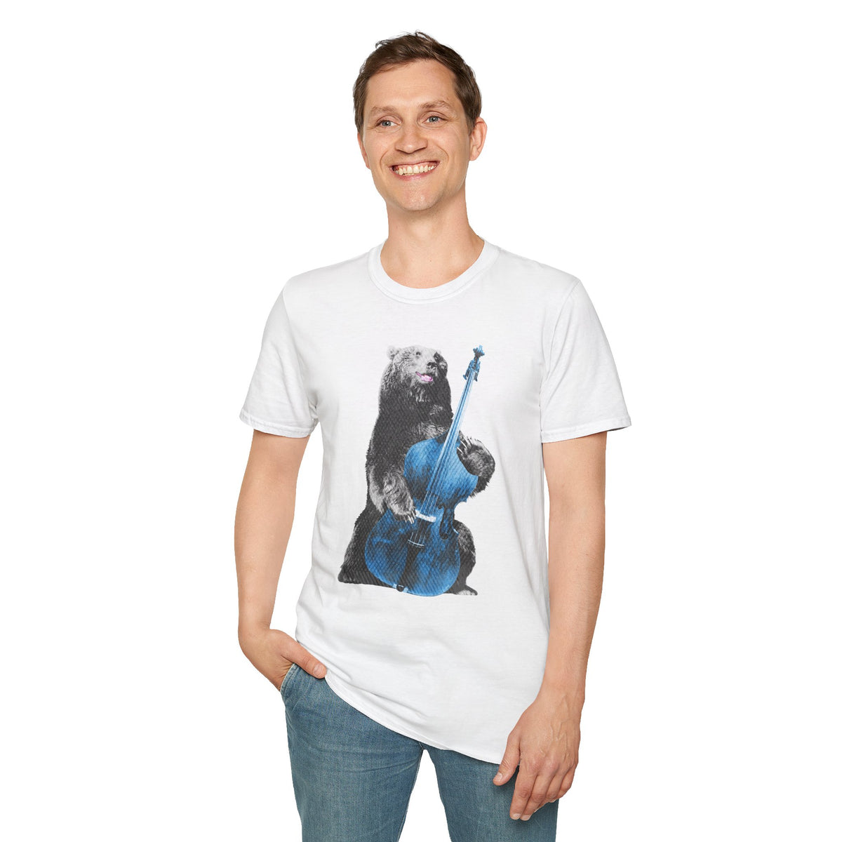 Revotees Bear Playing Cello Cute Musical Animal T-Shirt - alternate view 3