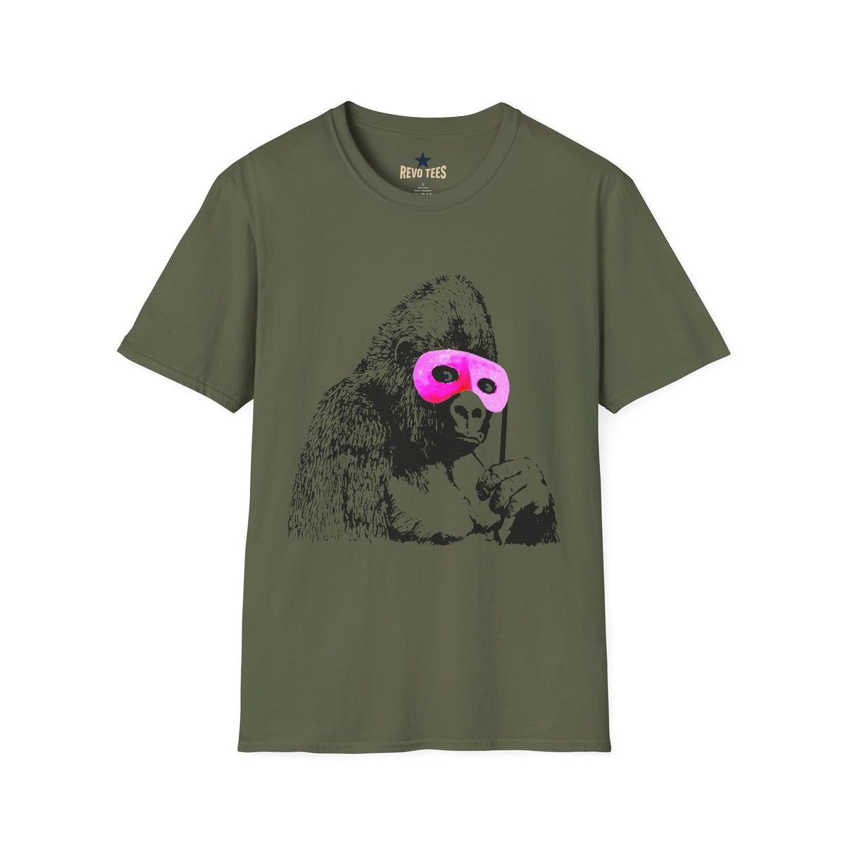 Revotees Banksy Gorilla with Pink Sleep Mask T-Shirt - alternate view 5
