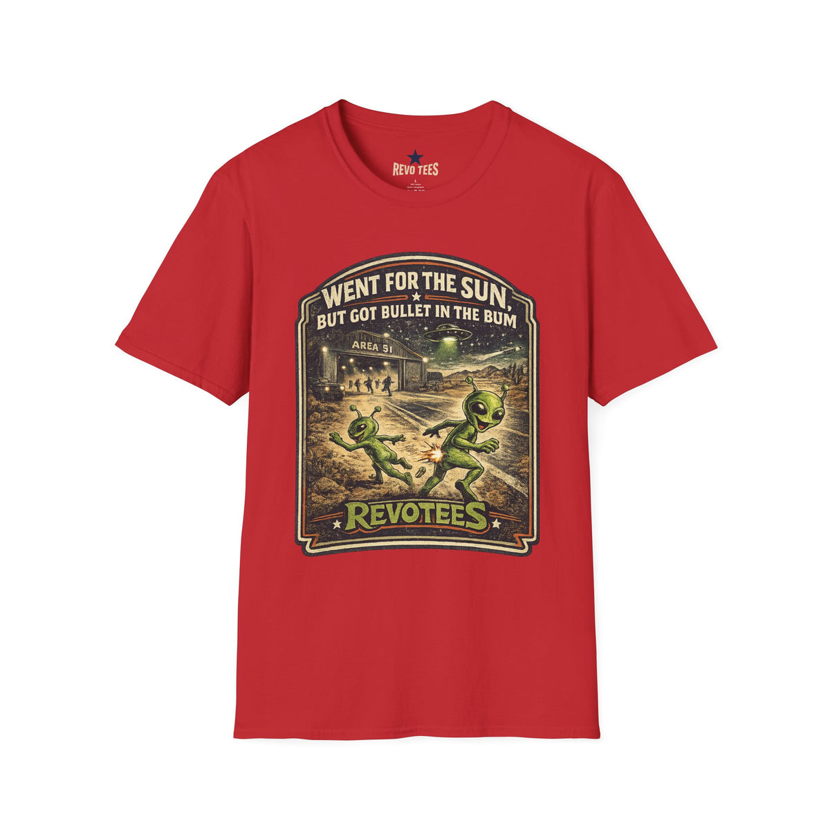 Revotees Alien Roadtrip Graphic Went for the Sun But Got Bullet in the Bum T-Shirt - alternate view 11