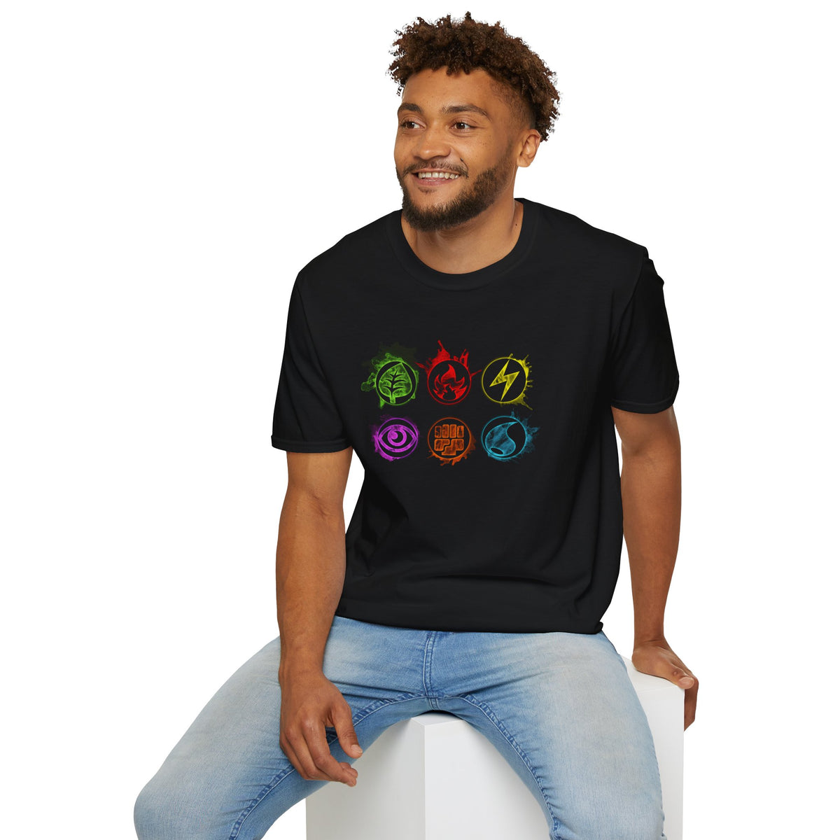 Revotees Elemental Symbols Energy Card Symbols Icons T-Shirt - alternate view 6