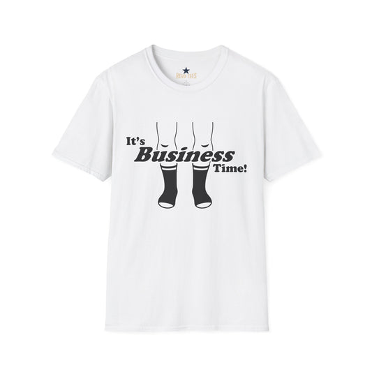 Revotees Its Business Time Funny Retro Socks Graphic for Work From Home Casual Wear T-Shirt - alternate view 2