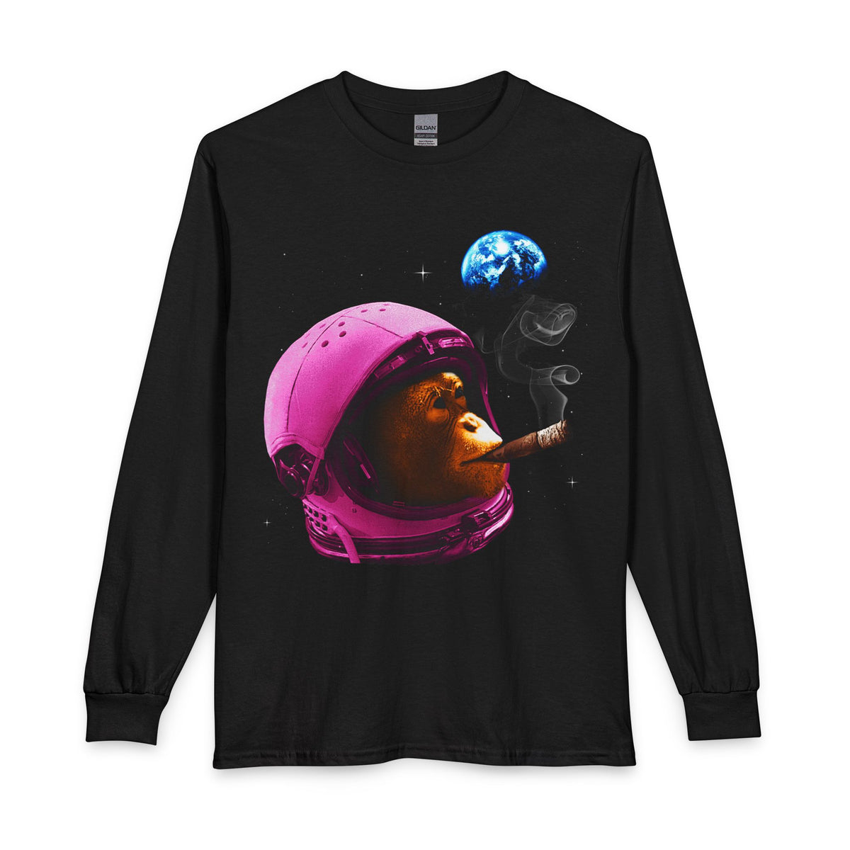Revotees Smoking Ape Astronaut Long-Sleeve Shirt