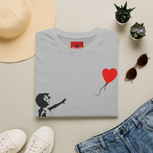Banksy Balloon Girl T‑Shirt — Heart Balloon Street Art Graphic Tee