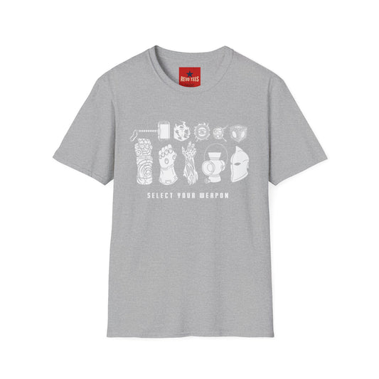 Revotees Graphic Select Your Weapon Gamer Pop Culture Icons T-Shirt - alternate view 2