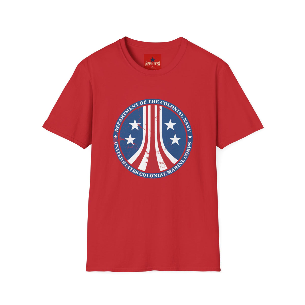 Revotees Colonial Navy Vintage Seal Patriotic Stars Stripes Graphic T-Shirt - alternate view 11
