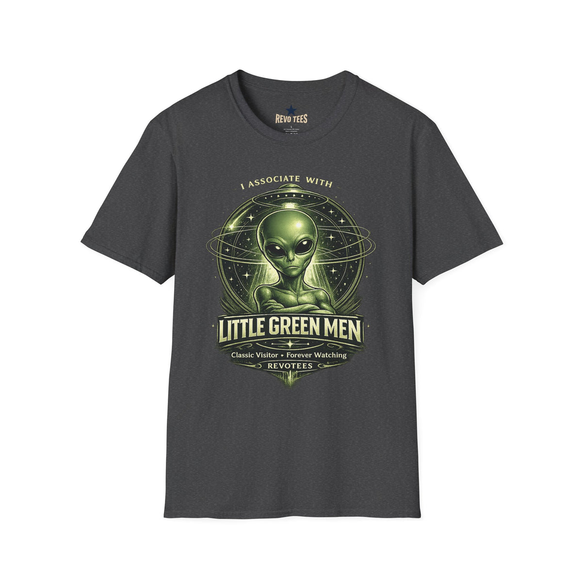 Revotees Alien Graphic I Associate with Little Green Men Sci Fi T-Shirt - alternate view 4