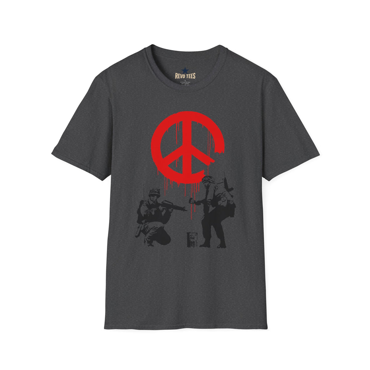 Revotees Banksy Peace Symbol Graffiti Red Drip Street Art T-Shirt - alternate view 5