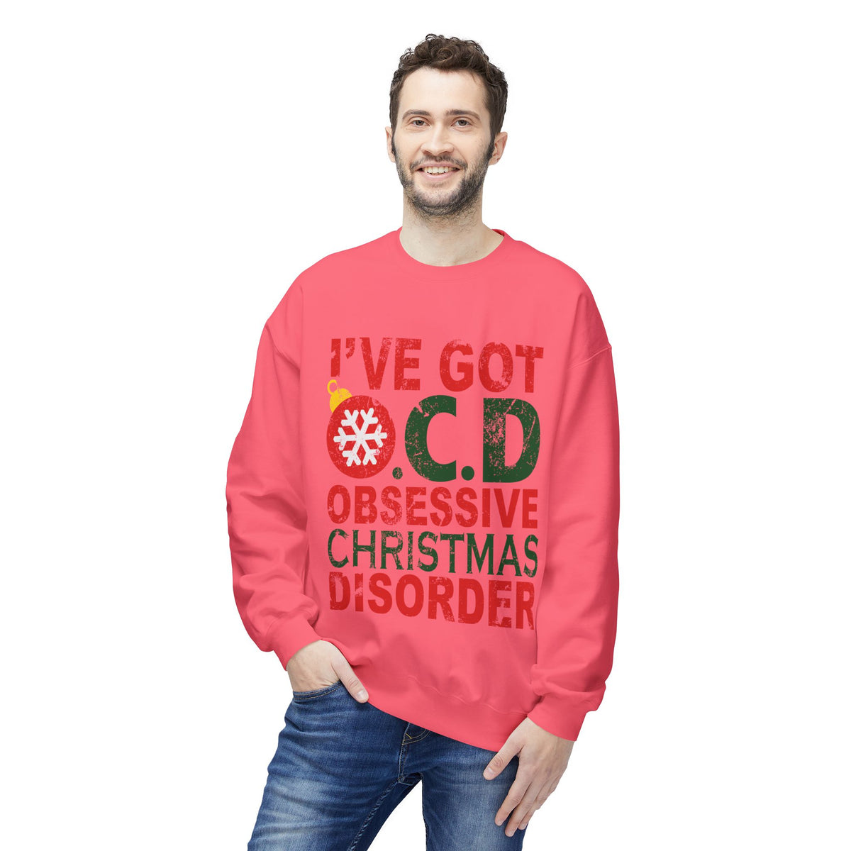 "I've Got O.C.D. Obsessive Christmas Disorder" Holiday Crewneck Sweatshirt