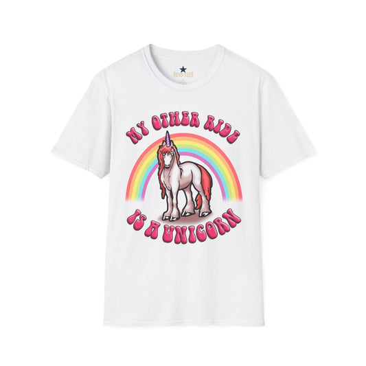 Revotees Unicorn Rainbow My Other Ride Is a Unicorn Retro Graphic T-Shirt - alternate view 2