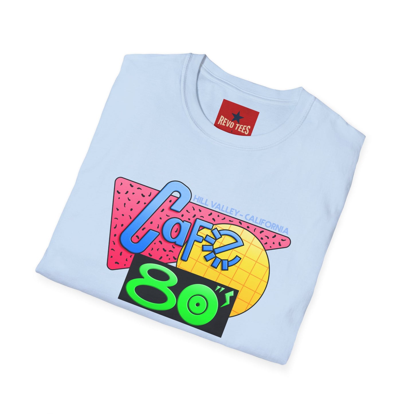 Retro 80s Cafe T-Shirt — Vintage Memphis-Style Neon Graphic Tee