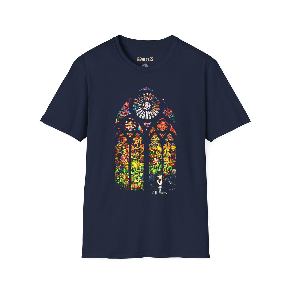 Revotees Banksy Stained Graphic T-Shirt - alternate view 4