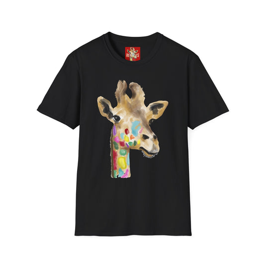 Revotees Giraffe Watercolor Colorful Painted Giraffe T-Shirt - alternate view 2