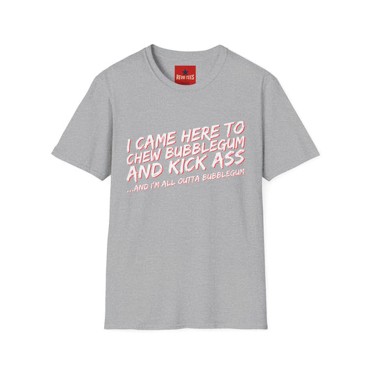 Revotees Chew Bubblegum and Kick Ass Funny Retro Slogan T-Shirt - alternate view 2