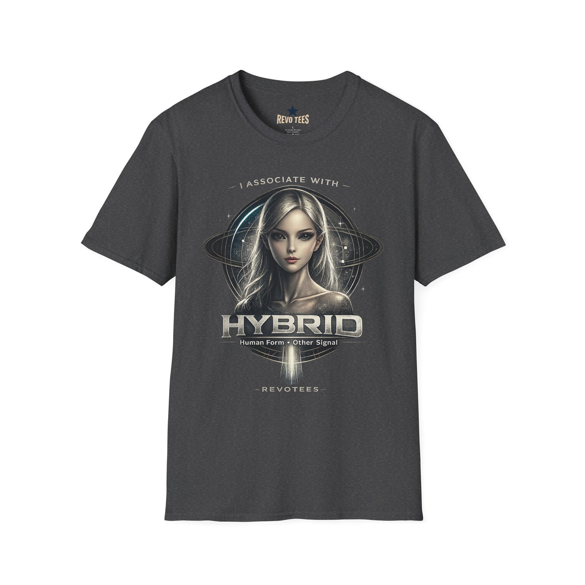 Revotees Hybrid Alien Graphic I Associate with Sci Fi Cosmic Portrait Shirt T-Shirt - alternate view 5