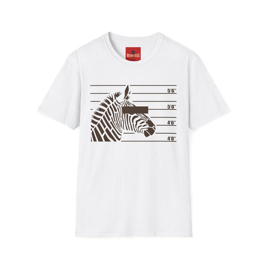 Zebra Mugshot T-Shirt — Funny Animal Police Line Tee