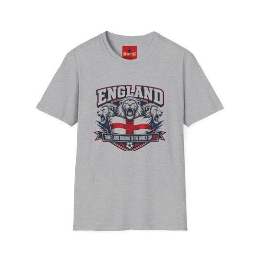 World Cup 2026 England Three Lions — Vintage Three Lions Flag Football Tee