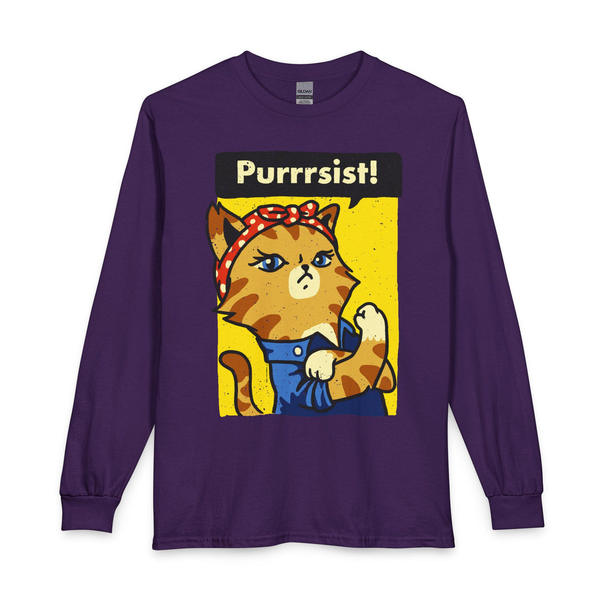 Revotees Purrrsist Cat Rosie the Riveter Long-Sleeve T-Shirt - alternate view 10