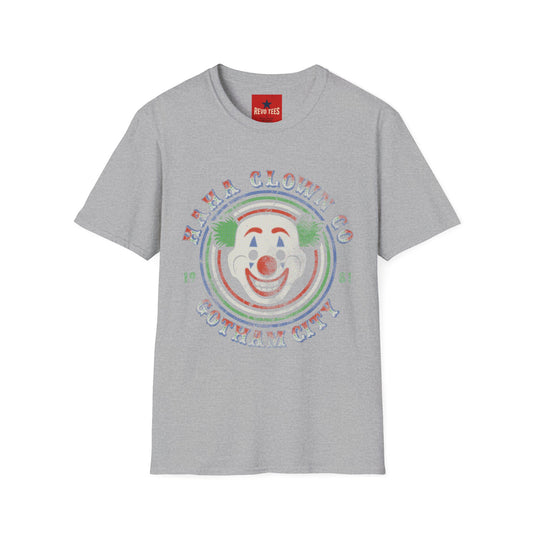 Retro 'Ha Ha Clown Co.' Graphic T‑Shirt — Vintage Clown Face Tee