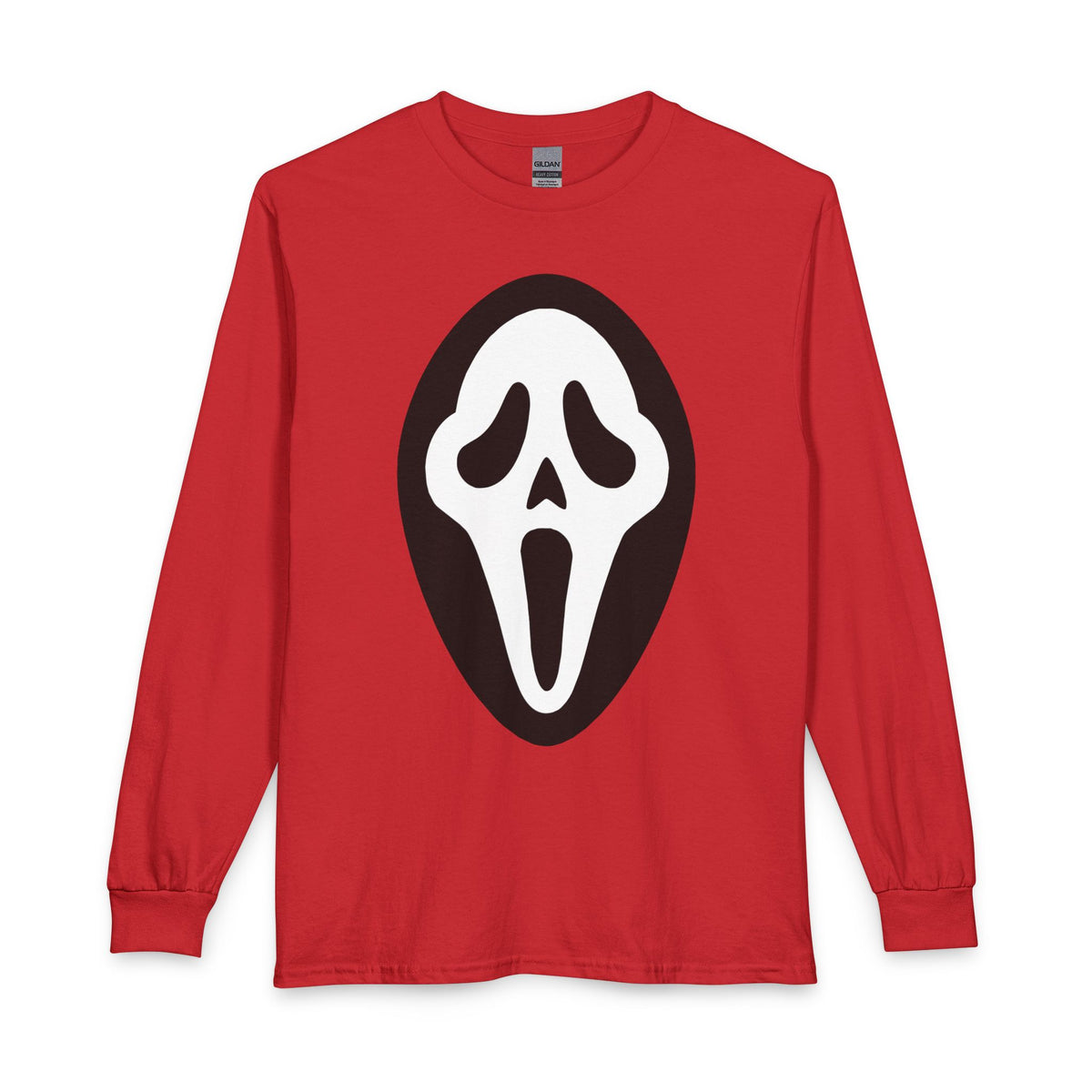 Ghostface Mask Long Sleeve Shirt — Horror Movie Scream Tee for Halloween