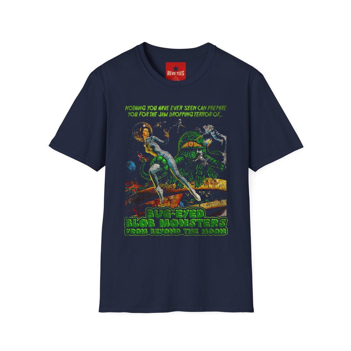 Revotees Horror Sci Fi Graphic Nothing You Have Ever Seen Can Prepare You Retro Alien Poster T-Shirt - alternate view 4