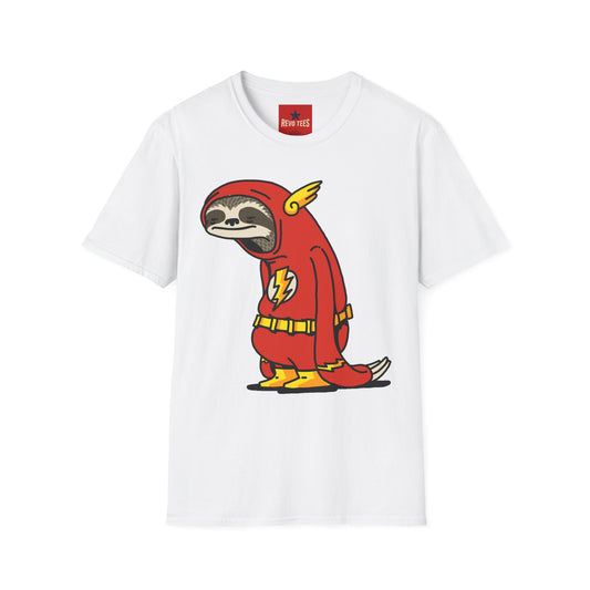 Revotees Funny Sloth Flash Lazy Superhero Graphic T-Shirt - alternate view 2