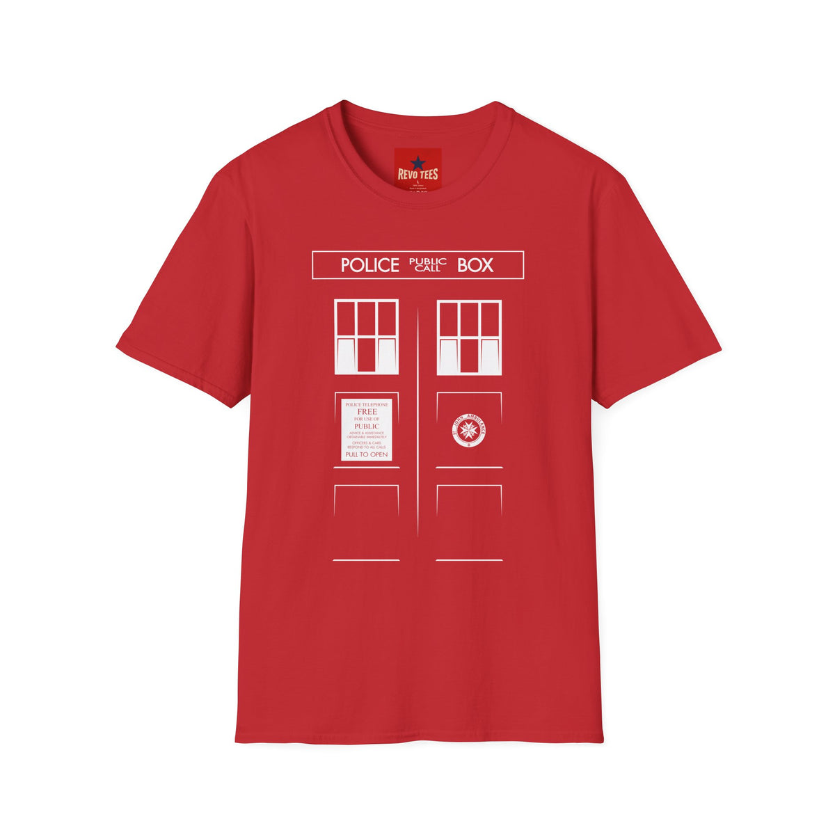Revotees Police Box Retro Sci Fi Tardis Door Graphic T-Shirt - alternate view 7