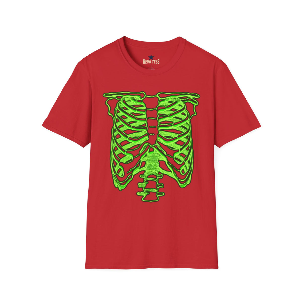 Revotees Neon Green Rib Cage Graphic T-Shirt - alternate view 11