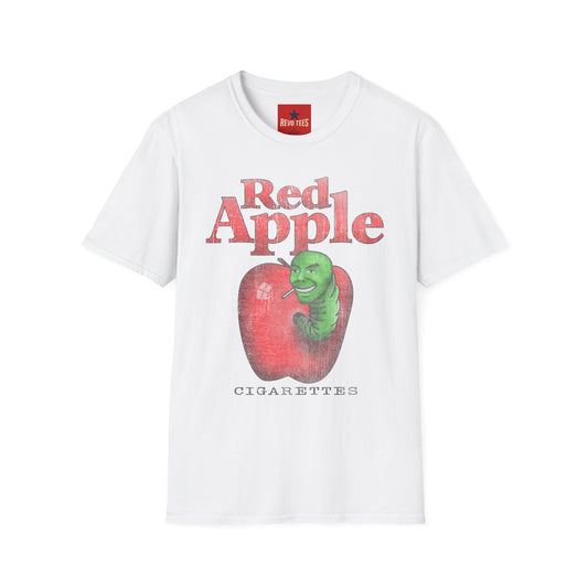 Red Apple Graphic T-Shirt — Vintage Worm Illustration "Red Apple"