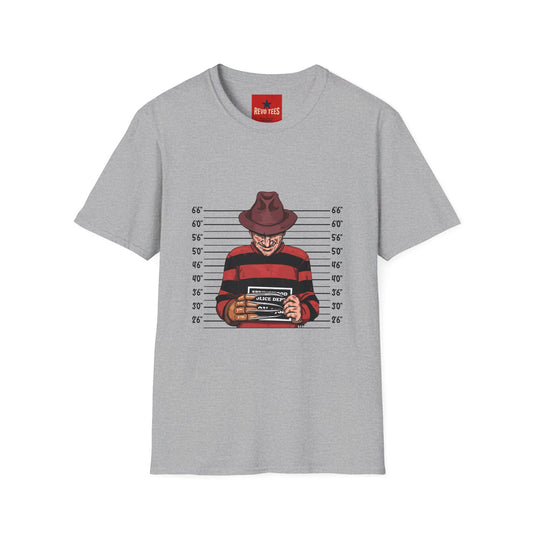 Freddy Krueger Mugshot Tee - Horror Movie Villain Graphic T-Shirt