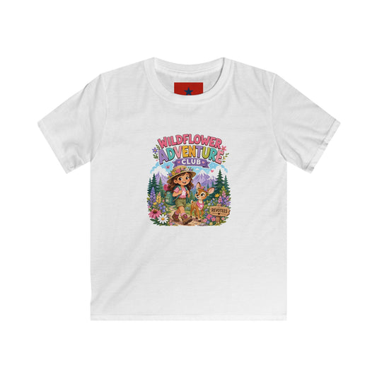 REVOTEES Kids Tee — "Wildflower Adventure Club" Cute Forest Animals Graphic
