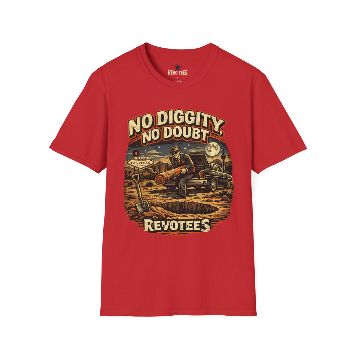 Revotees No Diggity No Doubt Retro Graphic Vintage Vegas Nightshirt Design T-Shirt - alternate view 11