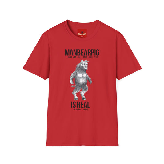 ManBearPig T-Shirt — "ManBearPig (Half Man · Half Bear · Half Pig)" Novelty Tee