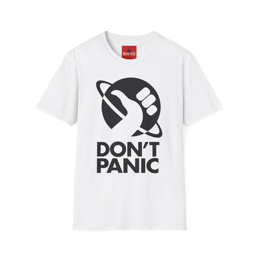 T-Shirt — "Don't Panic" Galactic Thumb Logo Tee