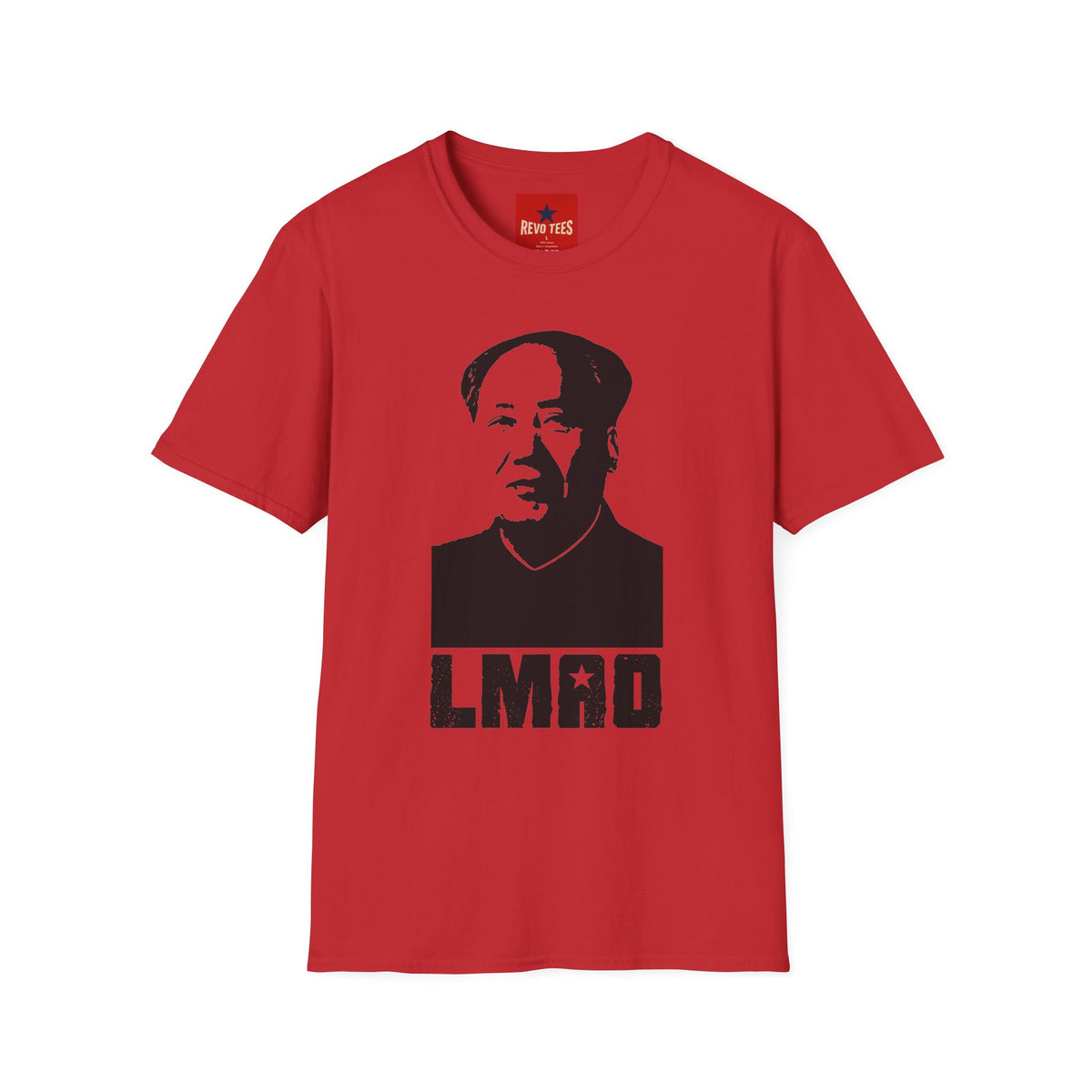 Revotees Graphic with Bold Monochrome Portrait and Lmao Text T-Shirt - alternate view 8