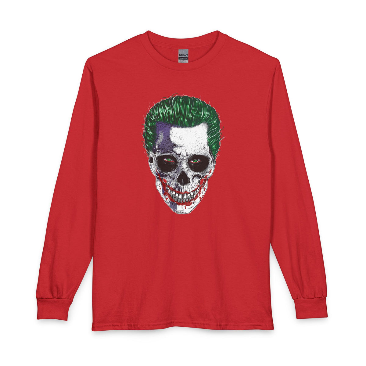 Revotees Joker Skull Long-Sleeve Shirt Grunge Horror Graphic T-Shirt - alternate view 11
