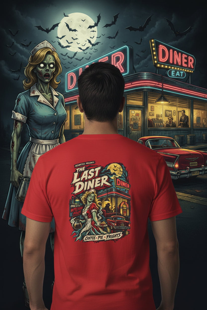 Revotees Presents the Last Diner Movie Vintage Movie Logo T-Shirt - alternate view 22