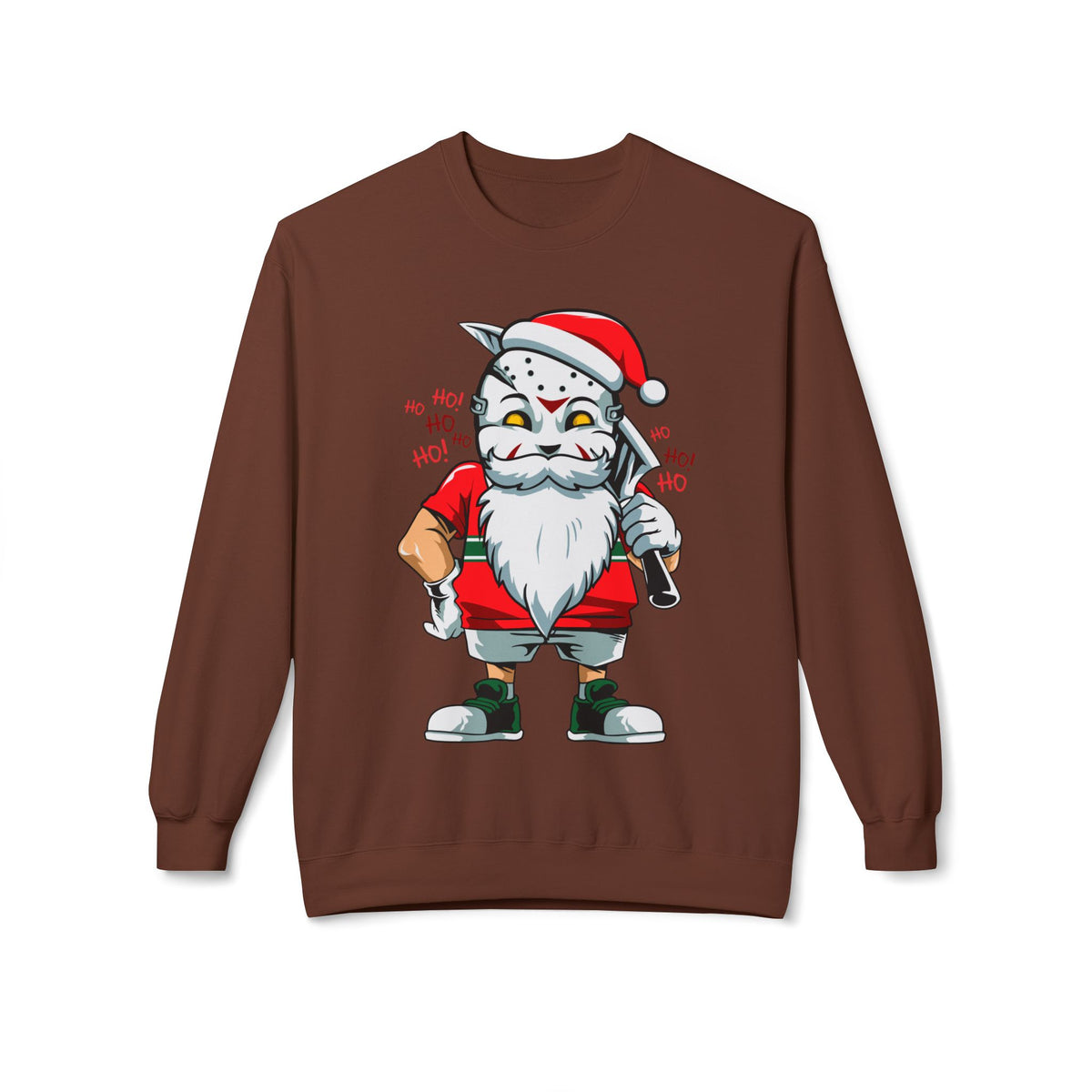 Santa Skull — Edgy Christmas Graphic Crewneck Sweatshirt