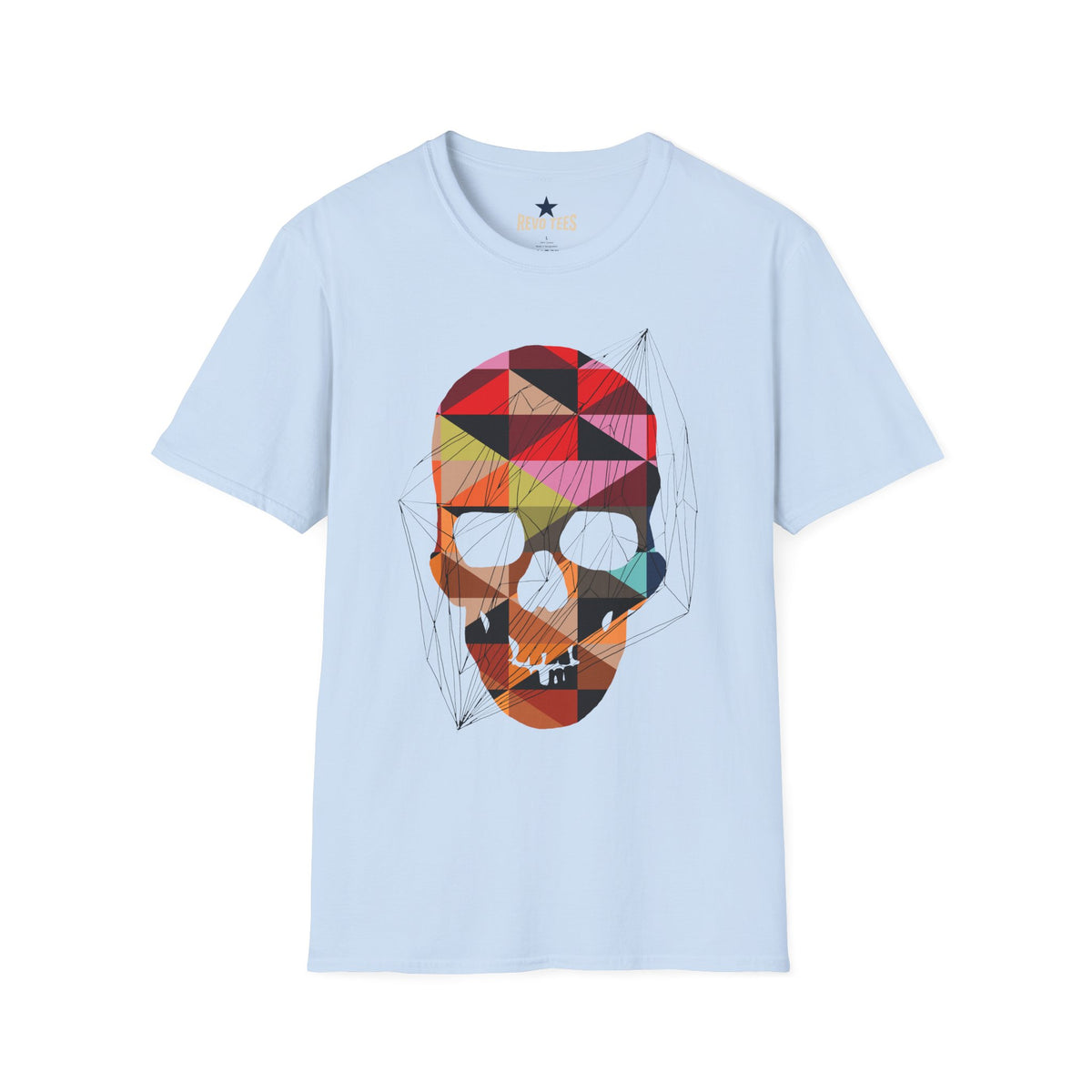 Revotees Geometric Colorblock Skull T-Shirt - alternate view 6