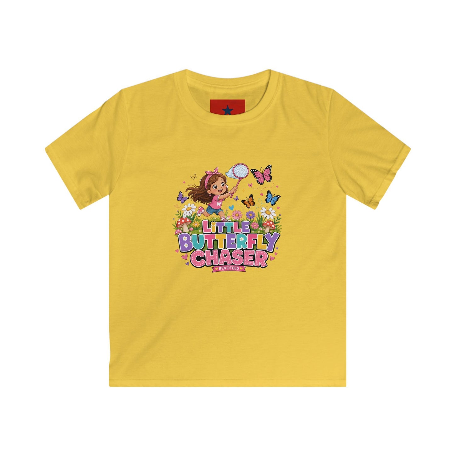 Kids Tee — "Little Butterfly Chaser" Cute Girl Butterfly Catcher Shirt