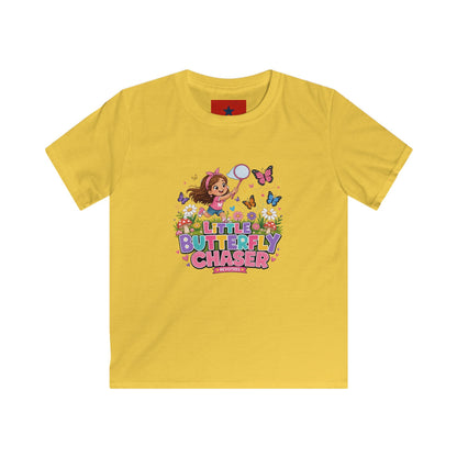 Kids Tee — "Little Butterfly Chaser" Cute Girl Butterfly Catcher Shirt