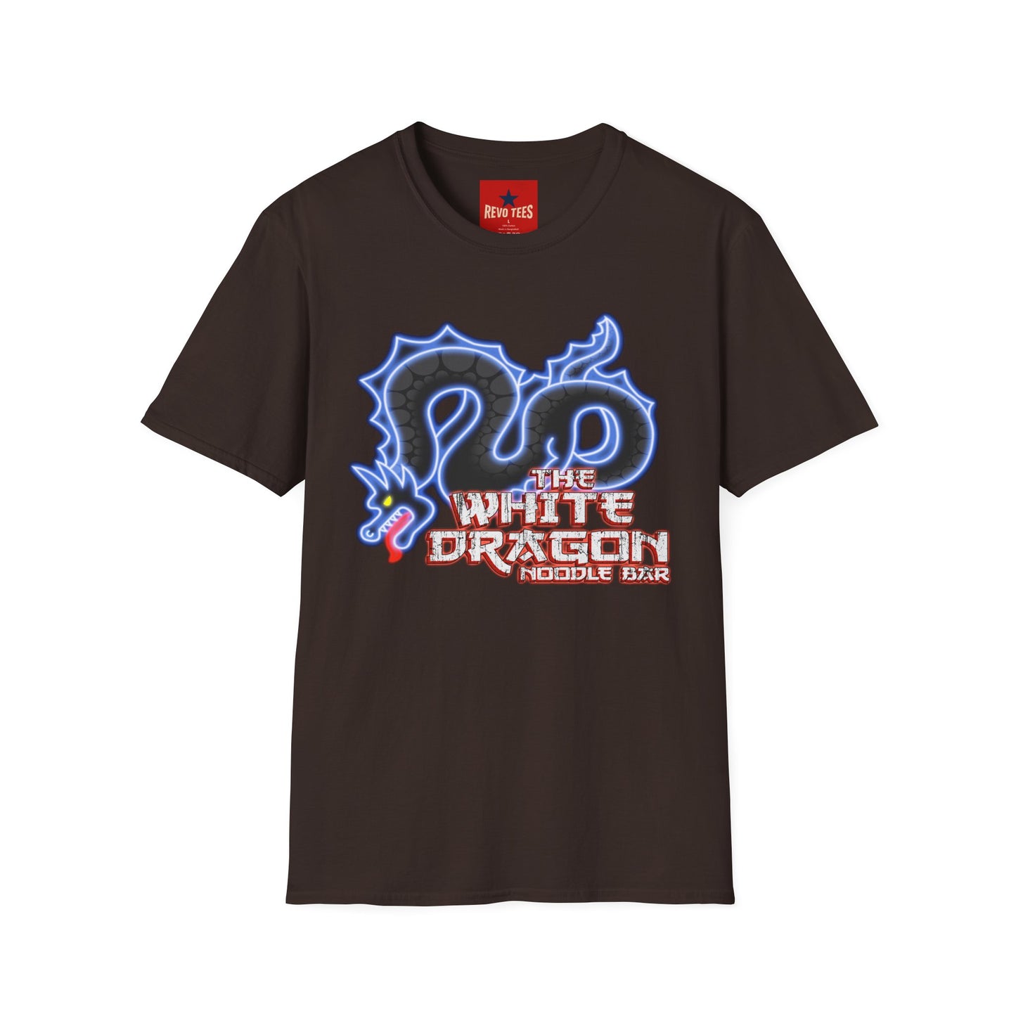 White Dragon Graphic T-Shirt — Neon Snake Logo "The White Dragon"