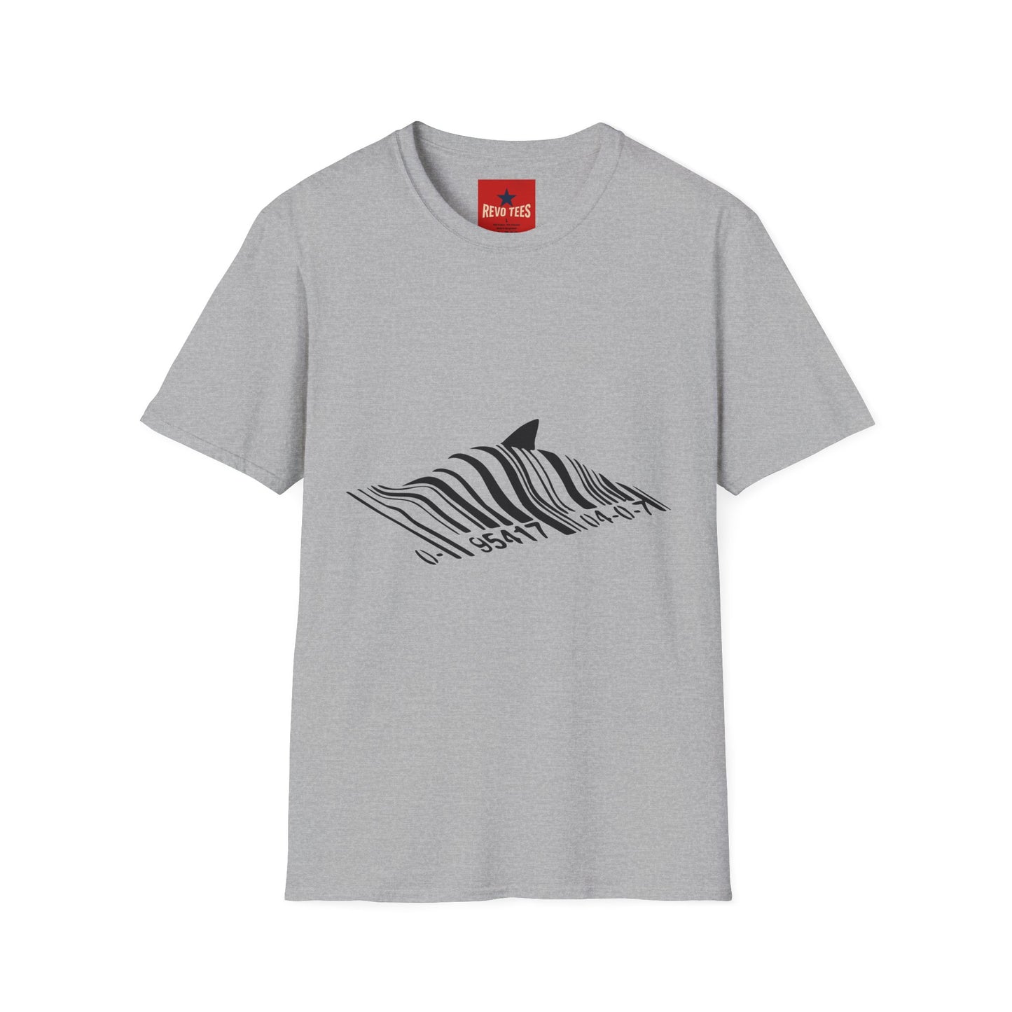 Whale Wave T-Shirt — Minimal Black Stripe Whale Design