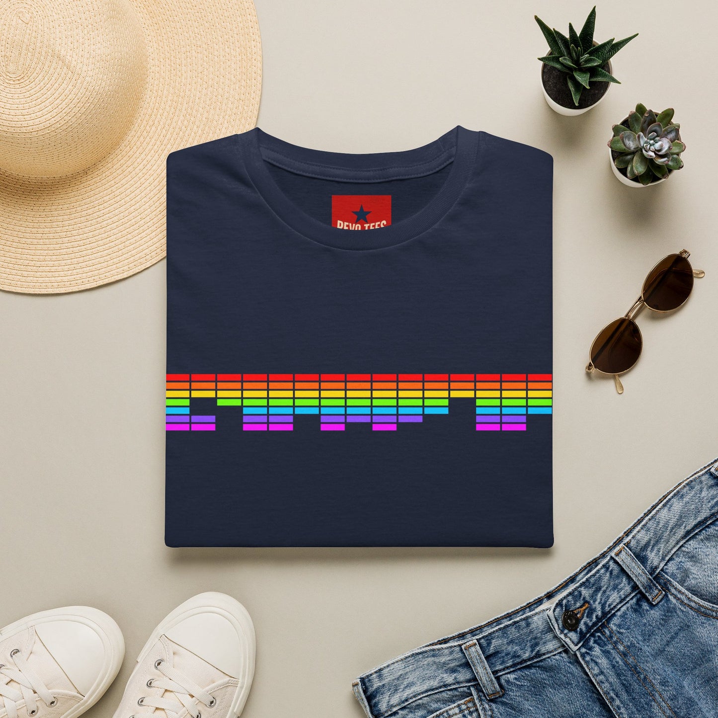 Rainbow Equalizer T-Shirt — Retro Audio Bars Pride Tee