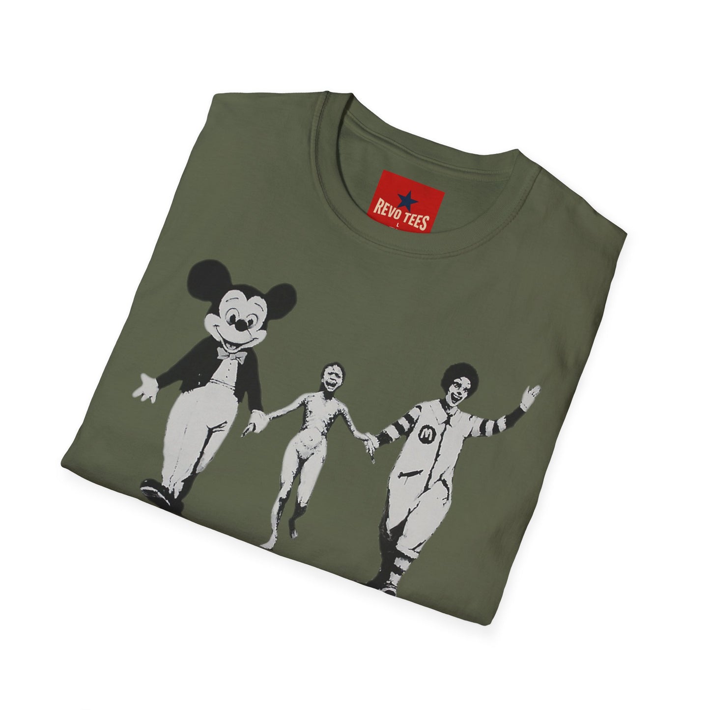 Banksy Graphic T-Shirt — Retro Satirical Parade Design