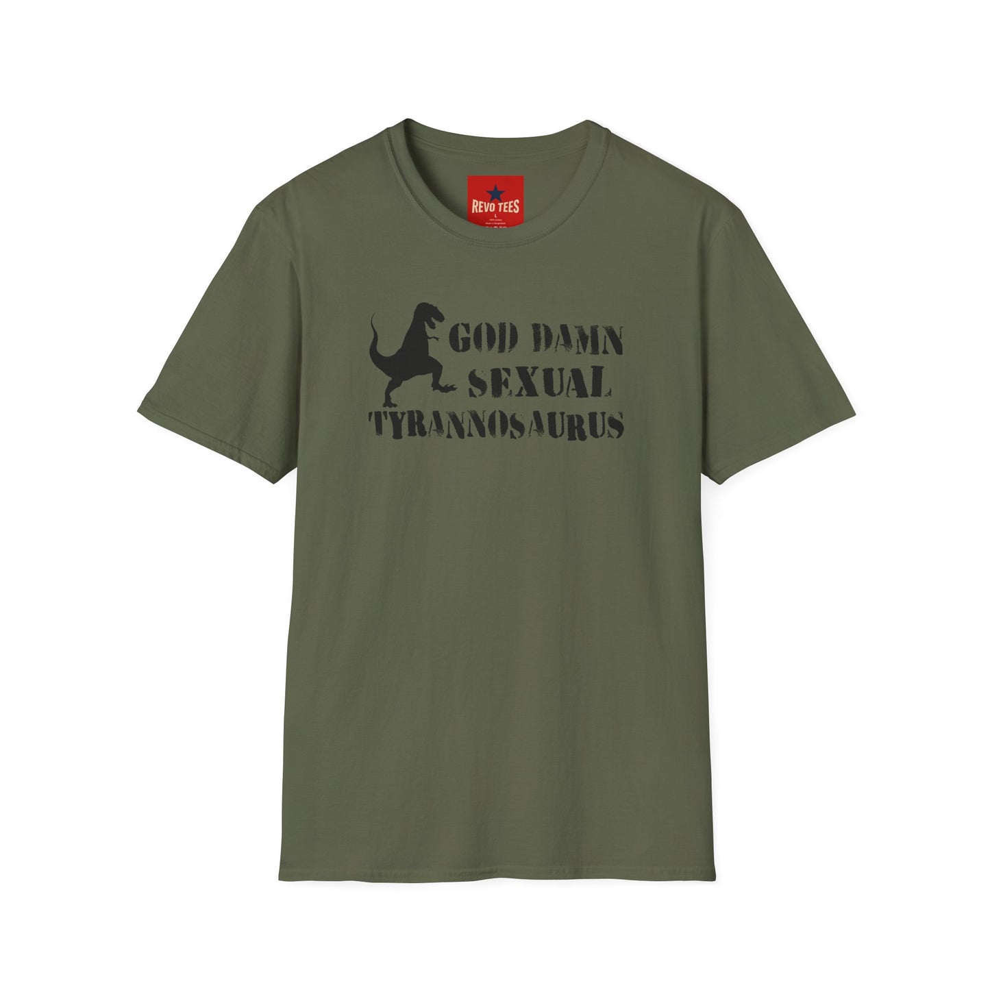 T-Shirt — "God Damn Sexual Tyrannosaurus" Funny Dino Graphic Tee